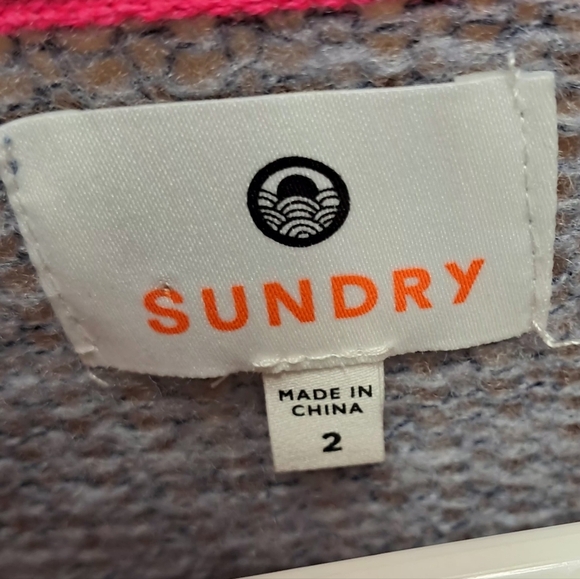 Sundry Wool Cashmere Blend Colorblock Sweater Size M - Picture 3 of 3